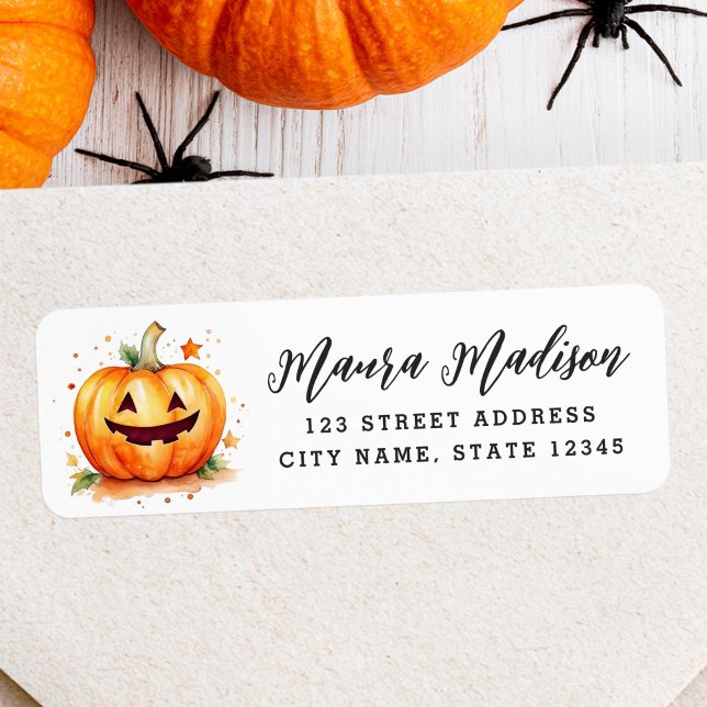 Cute Jack o lantern Halloween return address Label (Cute Jack o lantern Halloween return address Label)