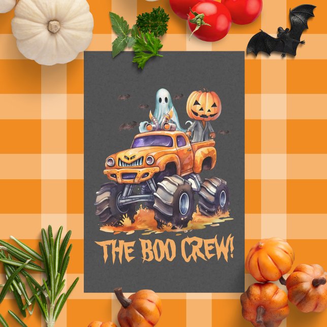 Cute Jack o Lantern Modern Monster Truck Halloween Tissue Paper (Creator Uploaded)