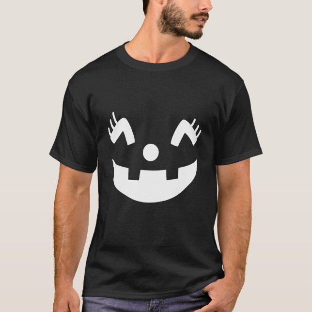 Cute Jack O' Lantern Pumpkin Face  Halloween T-Shirt (Front)