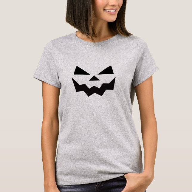 Cute Jack O Lantern with Lashes Black T-shirt (Front)