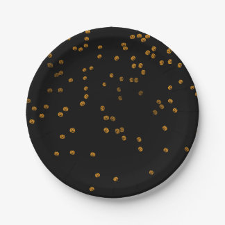 Cute Jack O'Lantern Confetti Paper Plate