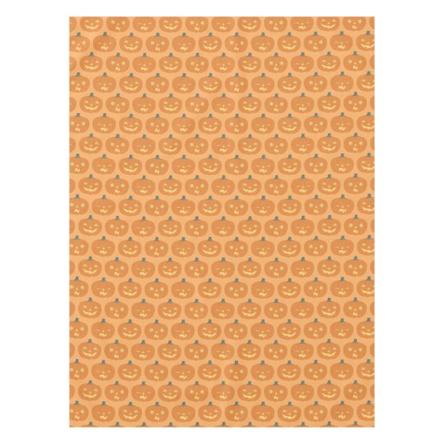 Cute Jack O'Lantern Cotton Tablecloth, 52"x70" Tablecloth (Front)