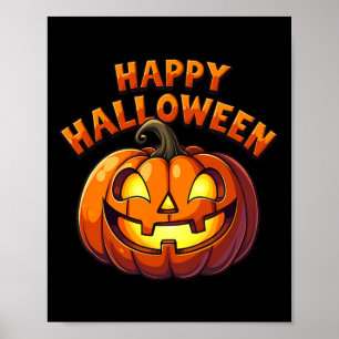 Cute Jack O'lantern Pumpkin Happy Halloween  Poster