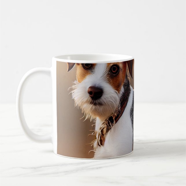 Cute Jack Russel Terrier Dog Photograph Coffee Mug (Left)