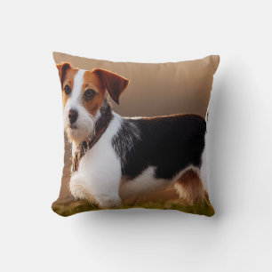 Cute Jack Russel Terrier Dog Photograph Cushion