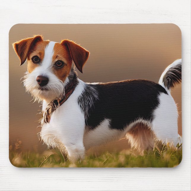 Cute Jack Russel Terrier Dog Photograph Mouse Pad (Front)