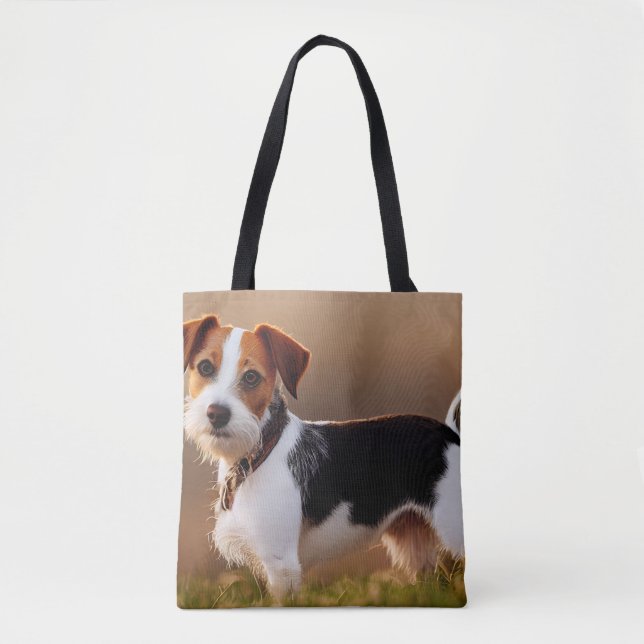 Cute Jack Russel Terrier Dog Photograph Tote Bag (Front)