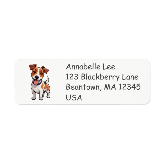 Cute Jack Russel Terrier Return Address Label (Front)