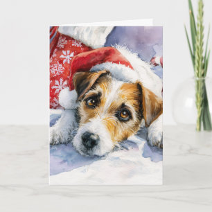 Cute Jack Russell Christmas Greeting Card 