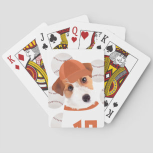 Cute Jack Russell Dog Baseball Jersey and Balls Playing Cards