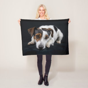 Cute Jack Russell Fleece Blanket
