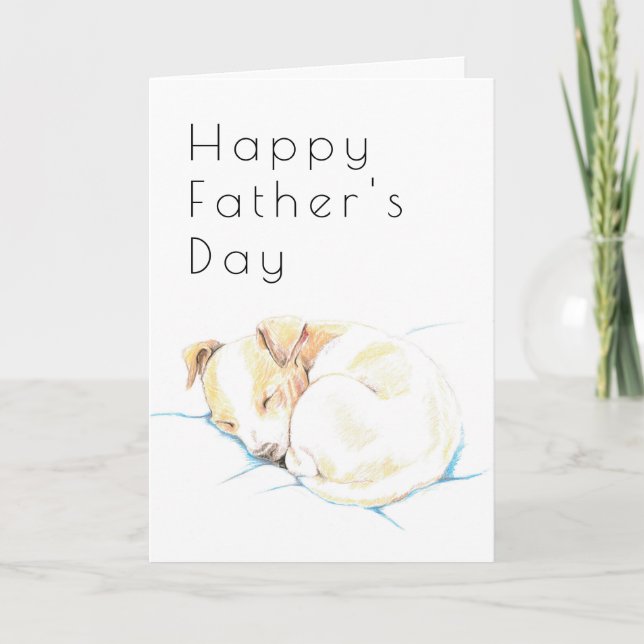Cute Jack Russell Puppy Deco Fathers Day Card (Front)