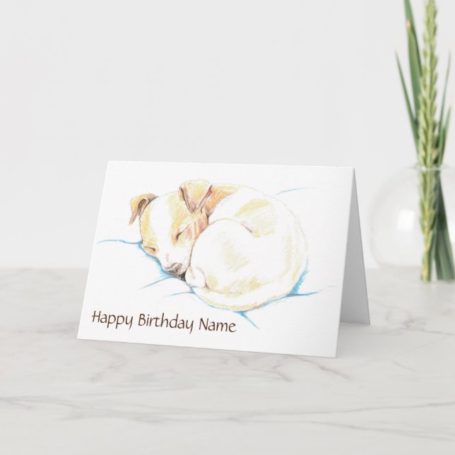 Cute Jack Russell Puppy Dog Birthday Card (Front)