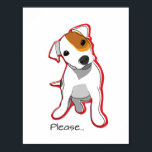 Cute Jack Russell Puppy Poster with Red Accent<br><div class="desc">Great poster for the dog lover or Jack Russell enthusiast. It has a sweet pop art design</div>