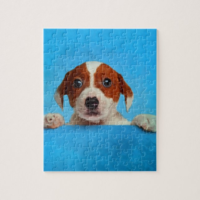 Cute Jack Russell Terrier Puppy Jigsaw Puzzle (Vertical)