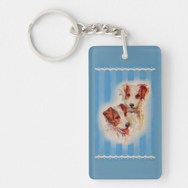 CUTE Jack Russell terriers illustration Key Ring (Front)