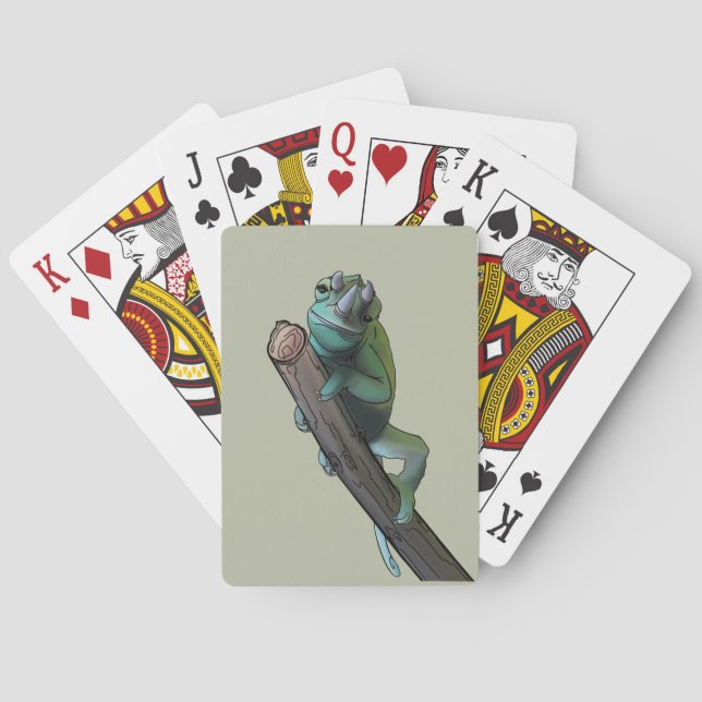 Cute Jackson’s Chameleon Playing Cards (Back)