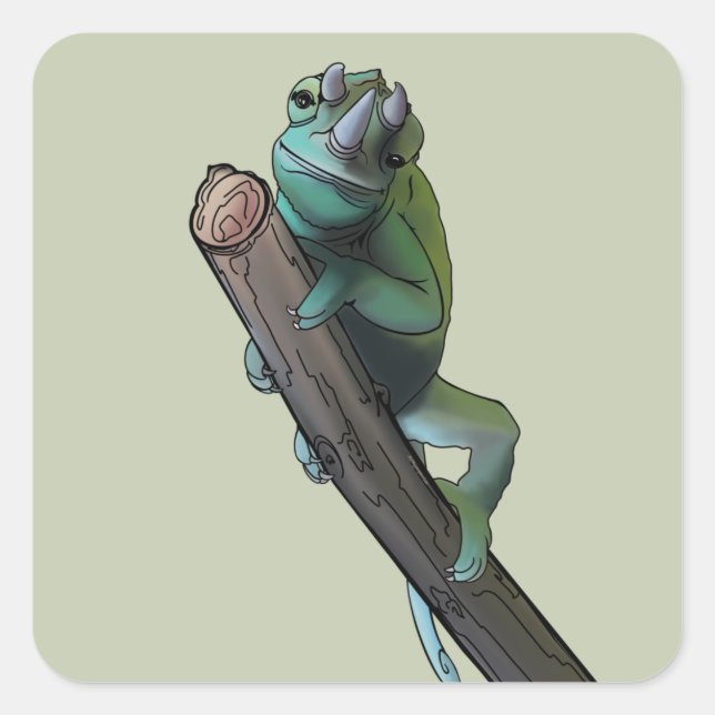 Cute Jackson’s Chameleon Square Sticker (Front)