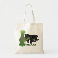 Cute jaguar black panther cartoon illustration