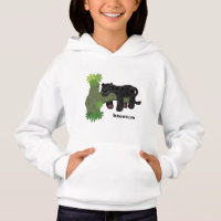 Cute jaguar black panther cat cartoon illustration