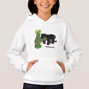 Cute jaguar black panther cat cartoon illustration