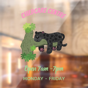 Cute jaguar black panther cat cartoon illustration