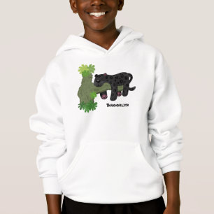 Cute jaguar black panther cat cartoon illustration