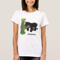 Cute jaguar black panther cat cartoon illustration