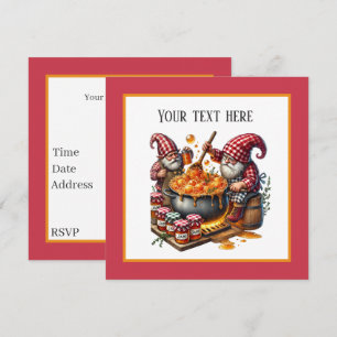 Cute Jam making party gnome Invitation