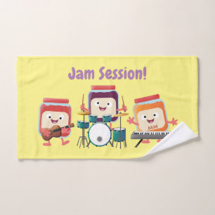 Cute jam session cartoon musician humour bath towel set