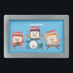 Cute jam session cartoon musician humour belt buckle<br><div class="desc">These cute preserves are having a jam session. Funny musician humour for the musically minded drawn in happy cartoon style.</div>