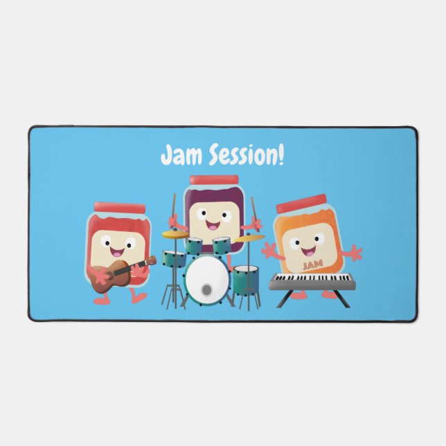 Cute jam session cartoon musician humour desk mat (Front)