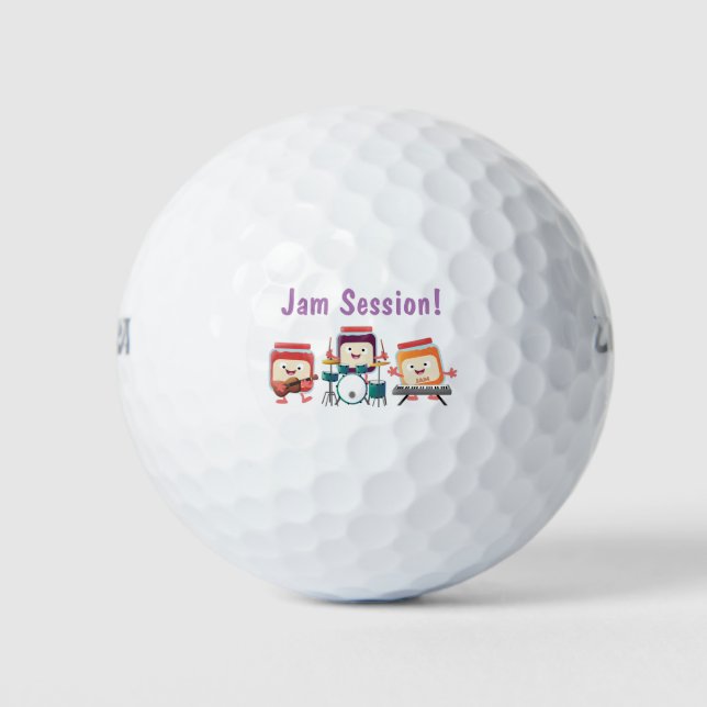 Cute jam session cartoon musician humour golf balls (Front)