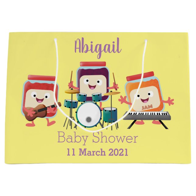 Cute jam session cartoon musician humour large gift bag (Front)