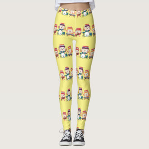 Cute jam session cartoon musician humour leggings