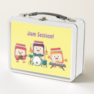 Cute jam session cartoon musician humour metal lunch box