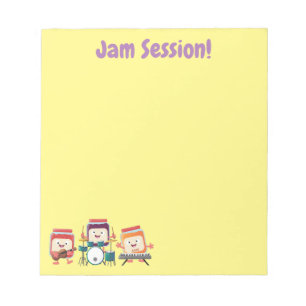 Cute jam session cartoon musician humour notepad
