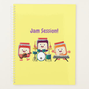 Cute jam session cartoon musician humour planner