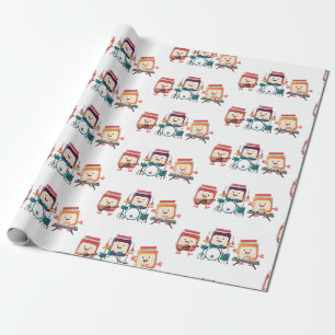 Cute jam session cartoon musician humour wrapping paper