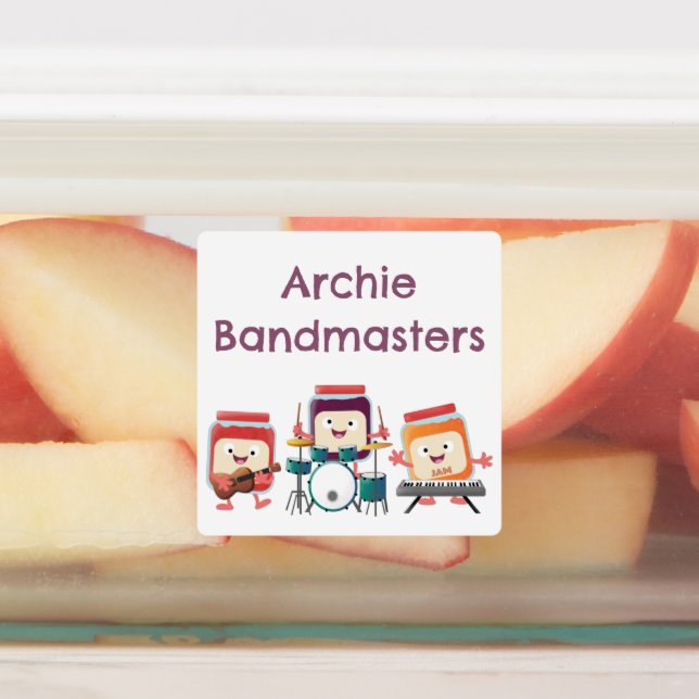 Cute jam session cartoon musician personalised (Affixed)