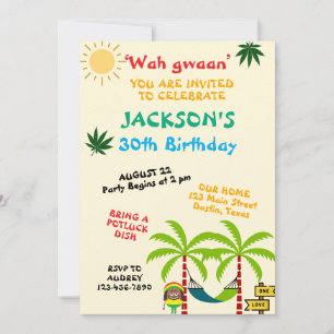Cute Jamaican Adult Birthday Invitation