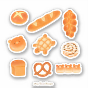 Cute Japanese Bakery Bread Aesthetic Sticker Sheet