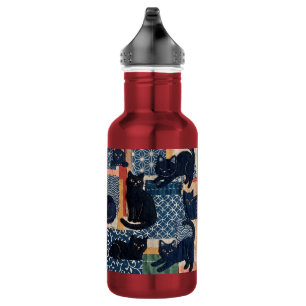 Cute Japanese Black Cats Patchwork  532 Ml Water Bottle