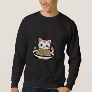 Cute Japanese Cat Ramen Retro Anime Noodles Food A Sweatshirt