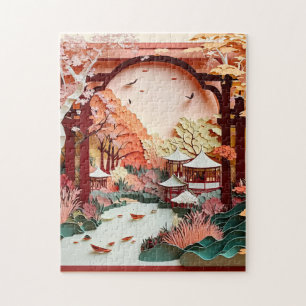 Cute Japanese Garden lovers Jigsaw Puzzle
