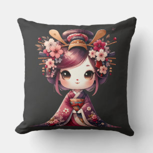 Cute Japanese Geisha Cushion