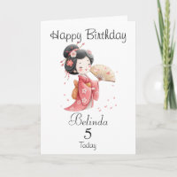 Cute Japanese/Geisha Girl Personalized Birthday