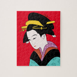 Cute Japanese Geisha Jigsaw Puzzle