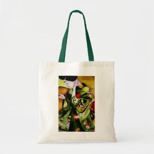 Cute Japanese Geisha original watercolor art Tote Bag