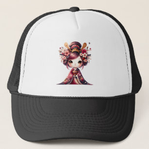 Cute Japanese Geisha Trucker Hat